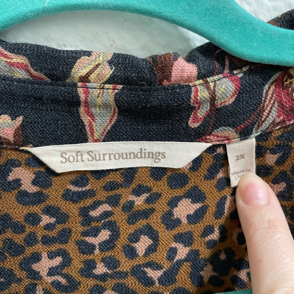 Soft Surroundings Multicolor Patchwork Button Dow… - image 6